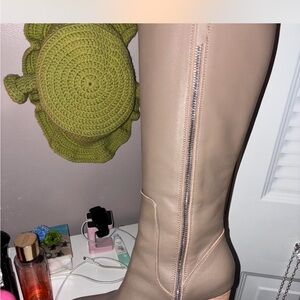 Elegant Gray Knee-High Boots